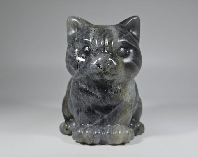 Labradorite Cat Carving