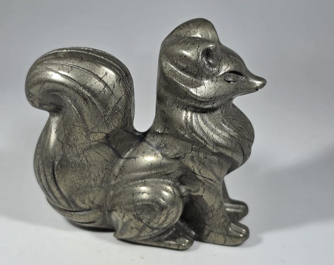 Pyrite Fox Carving