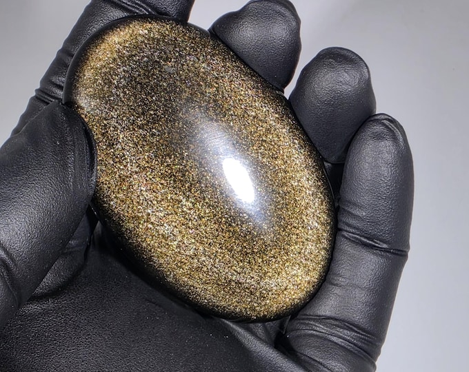 Golden Obsidian Palm Stone