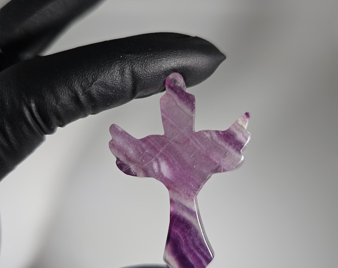 Fluorite Cross Carving