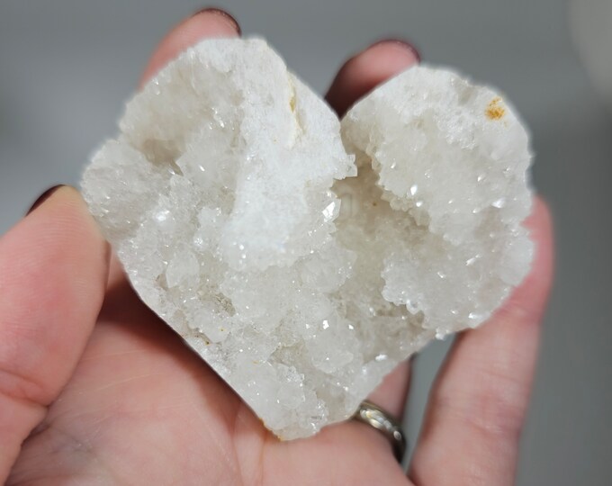 Druzy Quartz Geode Heart