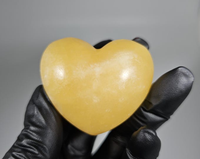 Orange Calcite Heart Carving