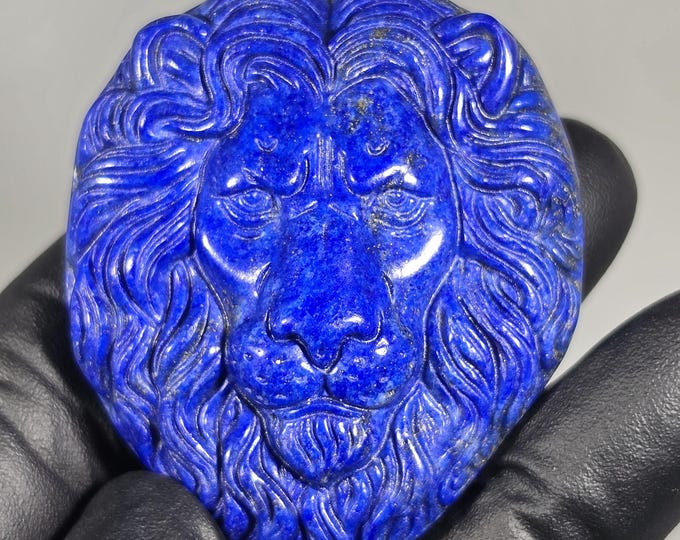 Lapis Lazuli Lion Carving