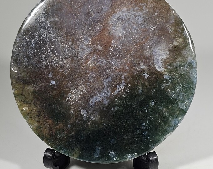 Moss Agate Circle Slab