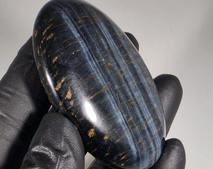 Blue Tigerseye Palm Stone