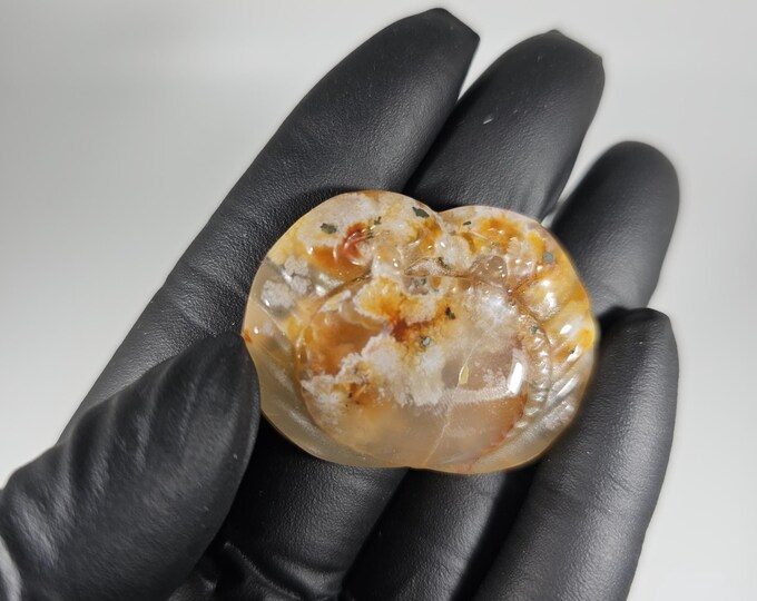 Flower Agate Crab Carving