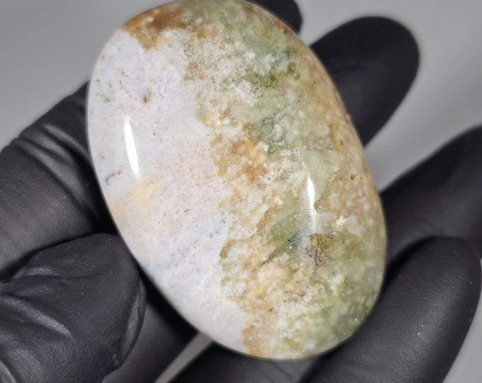 Colorful Ocean Jasper Palm Stone