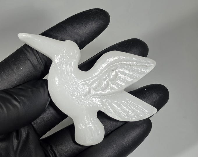 White Jade Hummingbird Carving