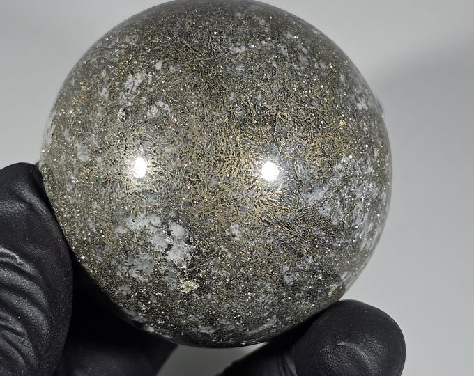 49mm Pyrite with Quartz Sphere