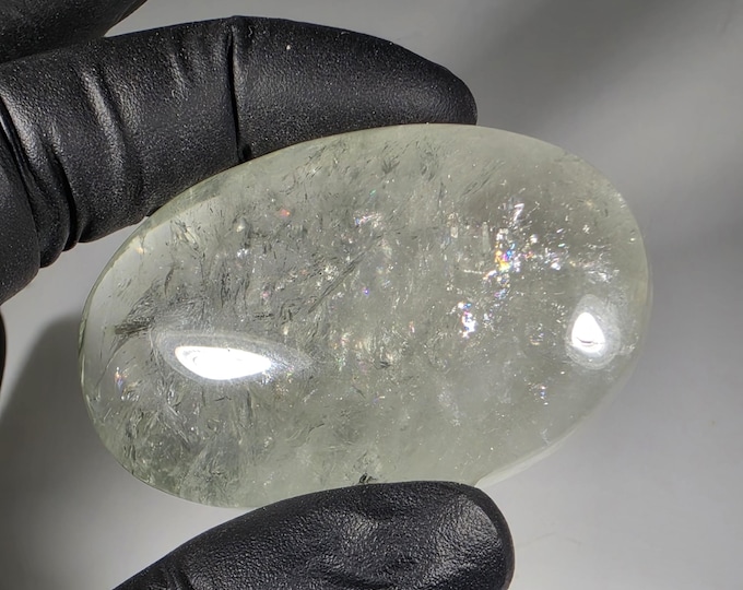 Prasiolite Palm Stone Green Amethyst