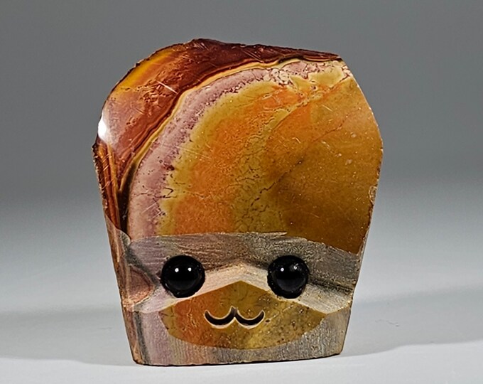 Pastel Polychrome Jasper Pet Rock Carving
