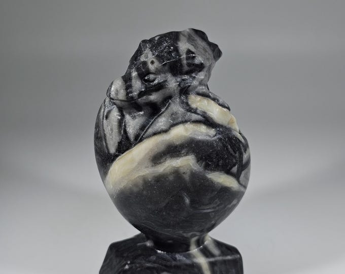 Shell Stone Jasper Dragon Egg Carving