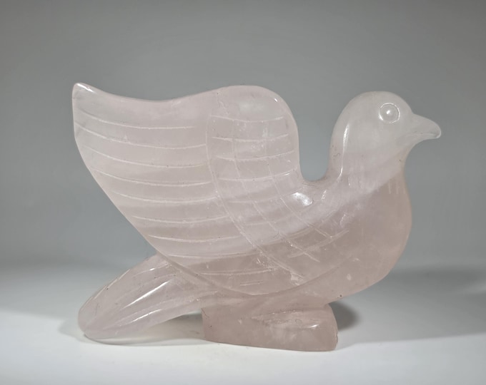 Rose Quartz Bird Carving