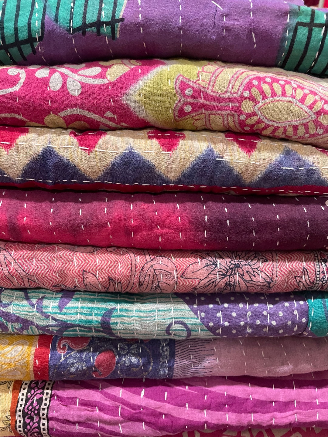 LOT of Kantha Blankets Etsy