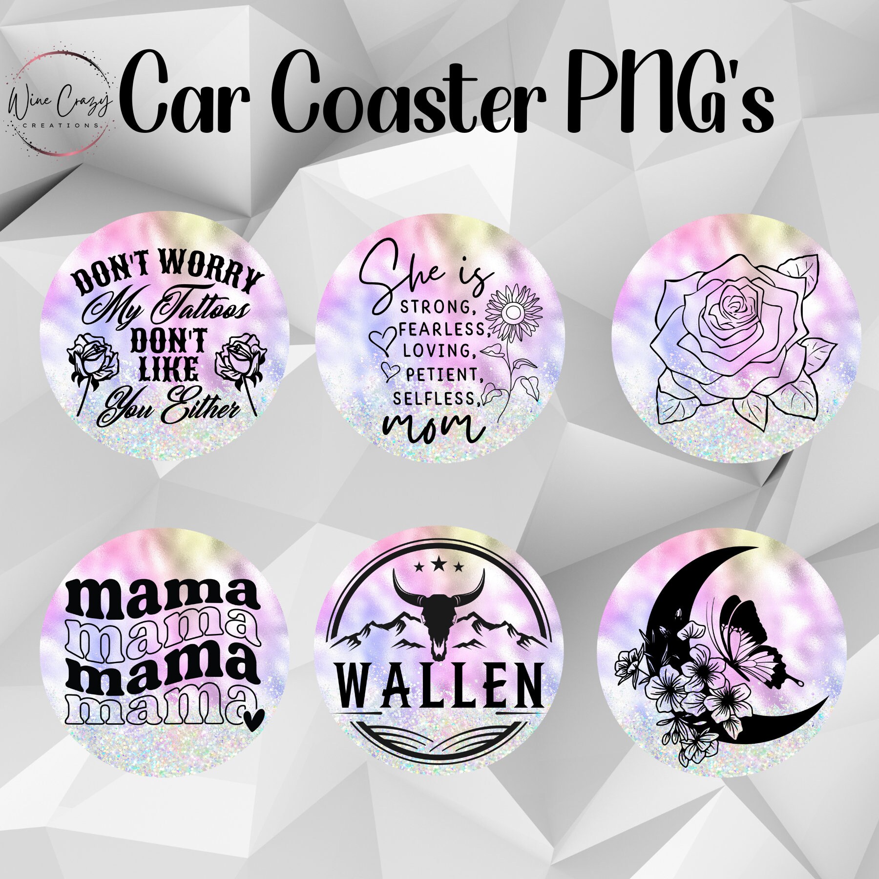 Car Coaster Set 1 – Confetti Waves