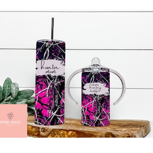 Huntin Mom | Mom&#39;s Huntin Buddy | Matching Tumblers | Muddy Girl Camo | Hunting | Family