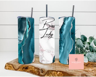 Boss Lady | Tumbler Wrap | Tumbler File | Geode | Watercolor