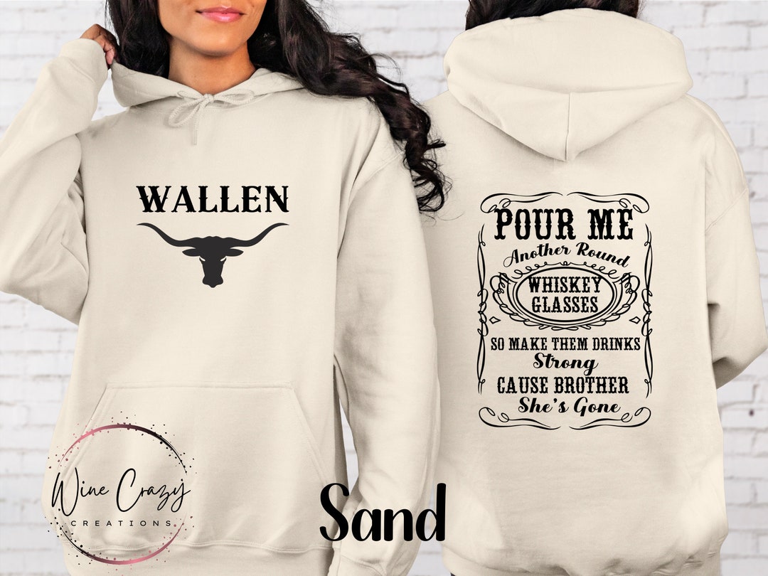 Wallen Whiskey Glasses Song Lyric Hoodie Etsy