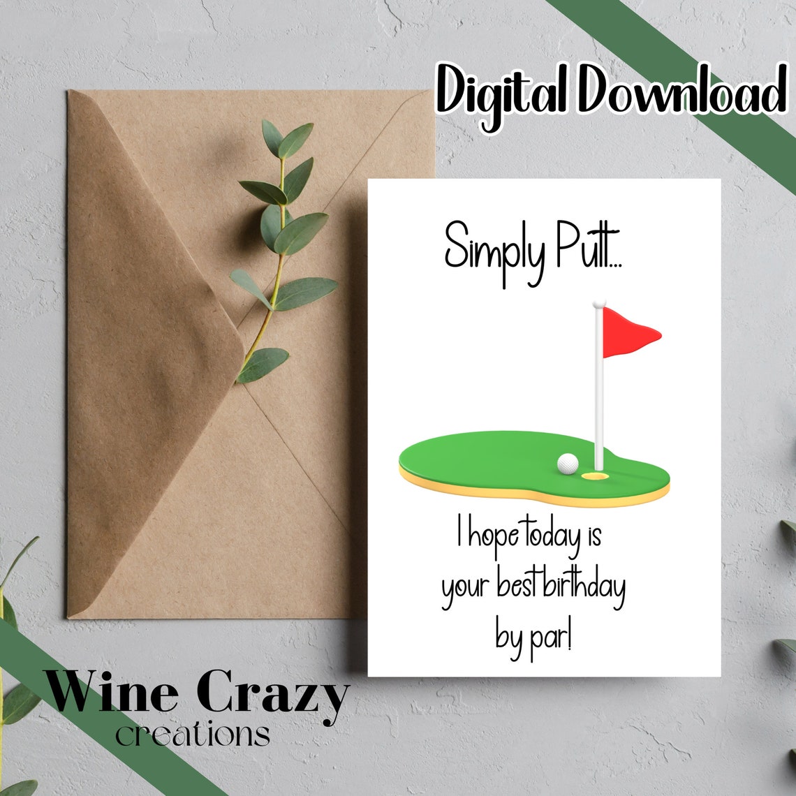 Golfer Birthday Card | Digital Download | Birthday | Event | Printable