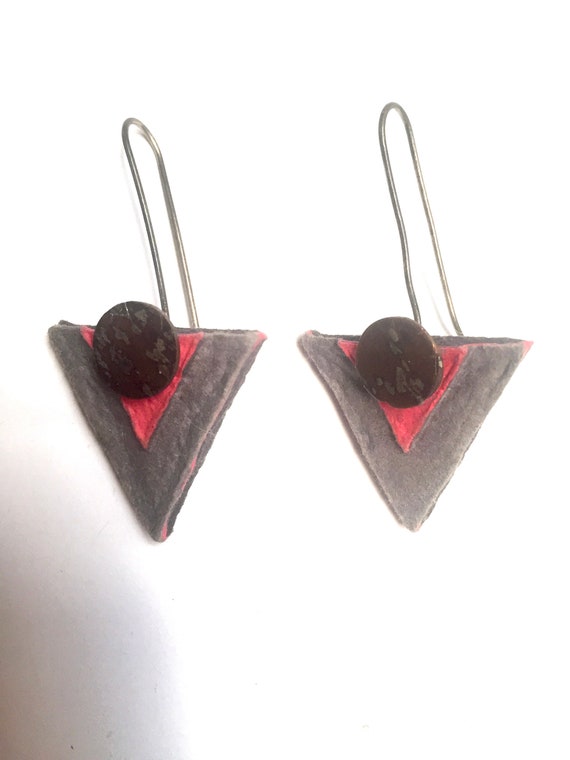 Earrings of Handmade Paper and Sterling silver