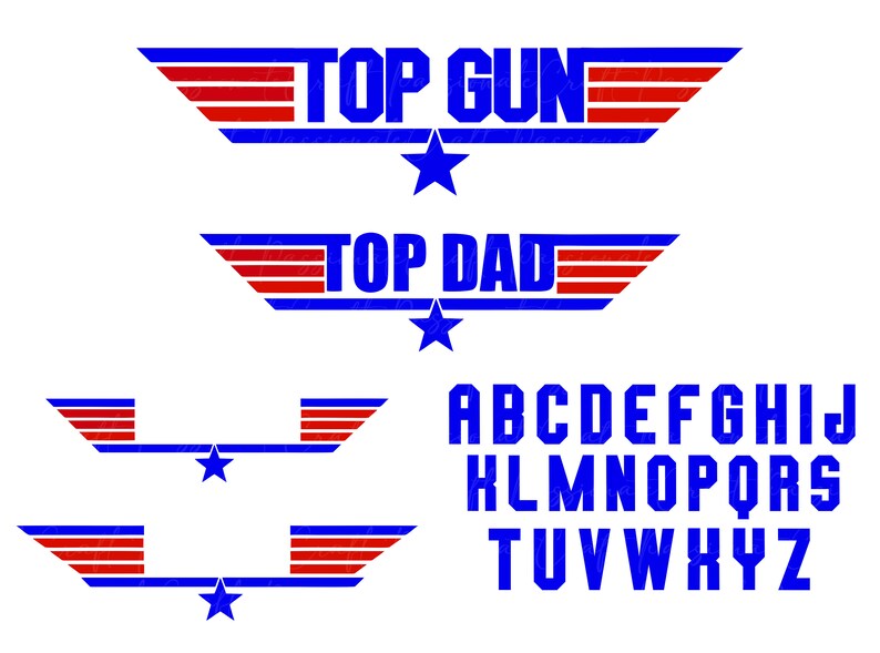 Top Gun Logo DIY Personalize Top Gun Font Svg Top Gun Font Etsy India
