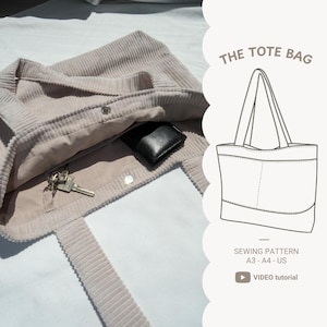 TOTE BAG with pocket - Digital sewing pattern