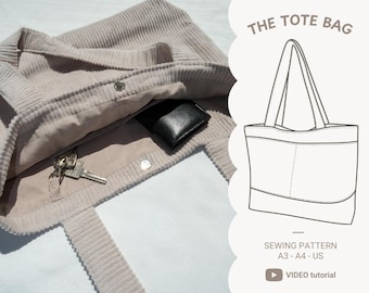 BOLSO TOTE con bolsillo - Patrón de costura digital