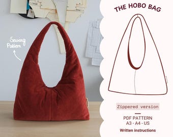 EL BOLSO HOBO (Versión con cremallera) - Patrón de costura digital