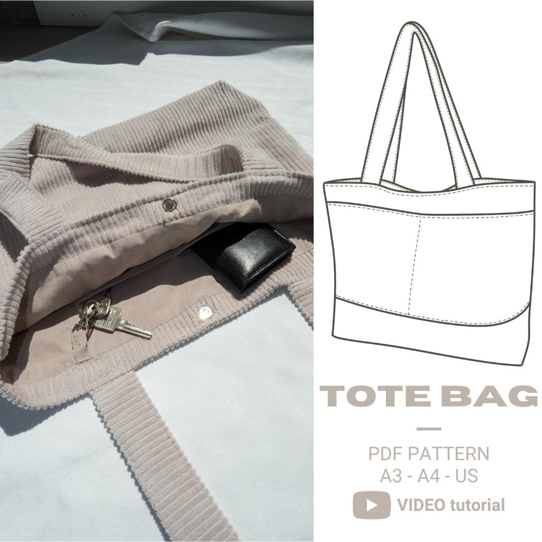 Patron Couture Débutant Patron Tote Bag Avec Fond Patron Du Sac Madrid