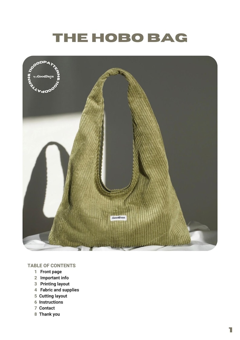 HOBO BAG PDF sewing patterns zdjęcie 2