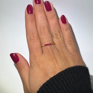 Natural Ruby Ring in Solid 925 Sterling Silver .22tcw Natural Stone Stackable Ring July Birthstone Dainty Jewelry  Mothers Day gift
