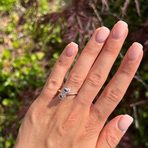 Floral Amethyst Ring in Solid 925 Sterling Silver .22ct Natural Stone Round Cut Ring February Birthstone Dainty Jewelry Gift