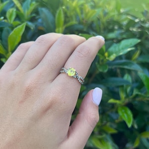 Natural 14k Gold Yellow Sapphire & Champagne Diamonds Ring Cocktail Ring Estate Ring Vintage Ring