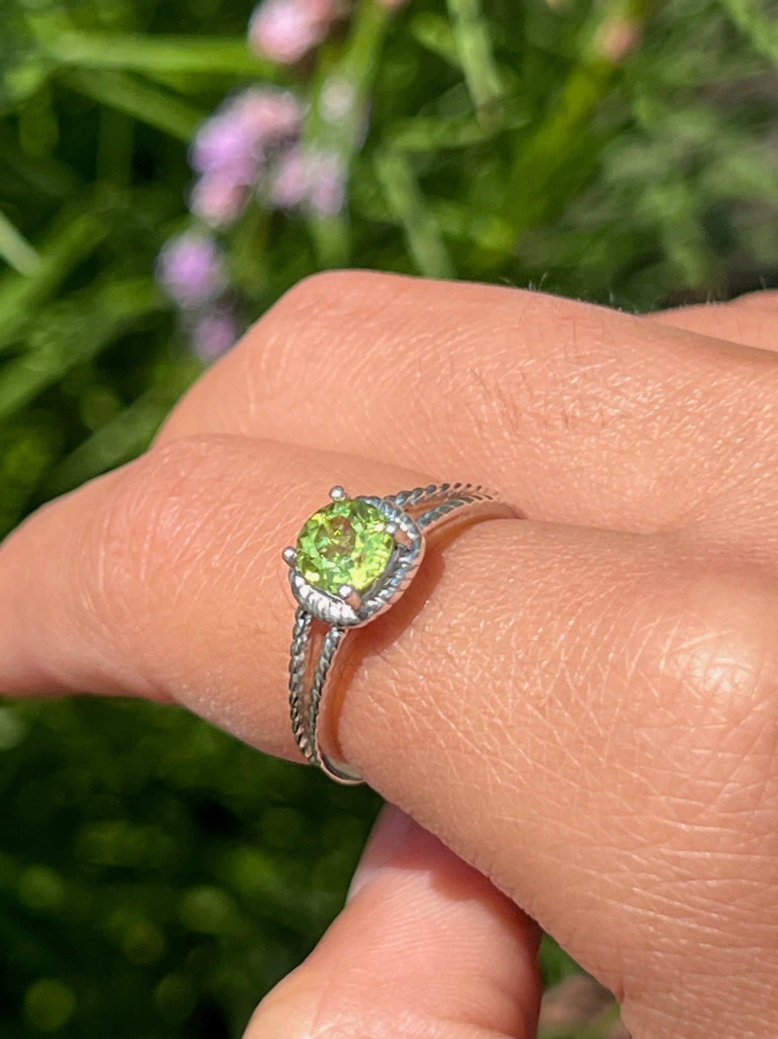 Sterling Silver Ant. Cushion Swiss Blue Topaz, Amethyst & Peridot Ring Sterling Silver Ant. Cushion Swiss Blue Topaz, Amethyst & Peridot Ring