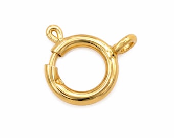 Solid Gold 14k Spring Ring Necklace Clasp 5mm