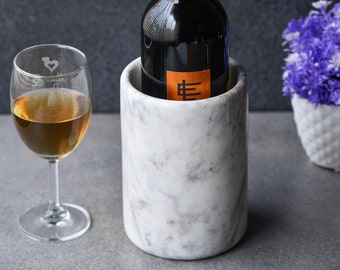 Marble Stone Crafted Cylindrical Wine Bottle Chiller |Flower Vase | Stationary Holder | Multipurpose Usage