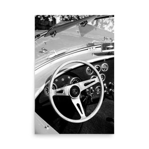 Black and White Automobile Photography Print - Classic Car Wall Art - Vintage Automobile Poster - Monterey Car Week Photography