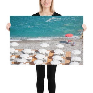 Fotografía de playa de la Riviera francesa - Sur de Francia en verano - Arte de pared de la Côte d'Azur - Fotografía de viaje de sombrilla de playa - Póster de Francia