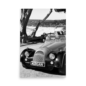 Automobile Black and White Photography - Classic Car Wall Art - Vintage Automobile Poster - Monterey Car Week Photography