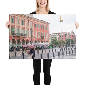 Place Masséna Cafe - Nice France Photography - French Riviera Architecture -  European Architecture - South of France Travel Wall Art Poster