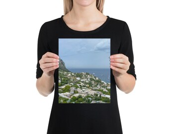 Capri Coastline Photography Print - Amalfi Kust Italië - Strandfotografie - Zuid-Italië Kustlijn Wall Art - Landschapsfotografie