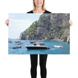 Positano Photography Print - Amalfi Coast Italy - Beach Photography - Positano Wall Art - Southern Italy Coastline - Nautical Boating Print