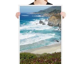 Photographie encadrée - Big Sur California Print - Pacific Coast Hwy 1 Photo - Photographie côtière - Beach Print - Monterey Bay Wall Art