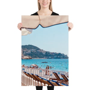 French Riviera Beach Print - South of France Summer - Travel Photography - Nice France Wall Art - Mediterranean Sea - Cote D'Azur Wall Decor