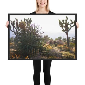 Gerahmte Fotografie - Josua Baum Wüste Landschaft - Palm Springs California Fotografie - California Desert Kaktus Print - Reise Wandkunst