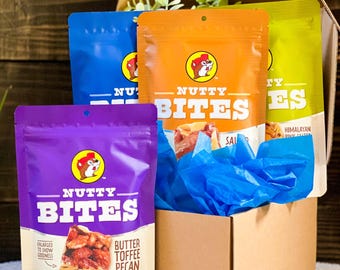 Buc-ee's Nutty Bites Snack Box, Gift Box, Gift Basket, Nuts, Healthy Snacks, Snack Foods