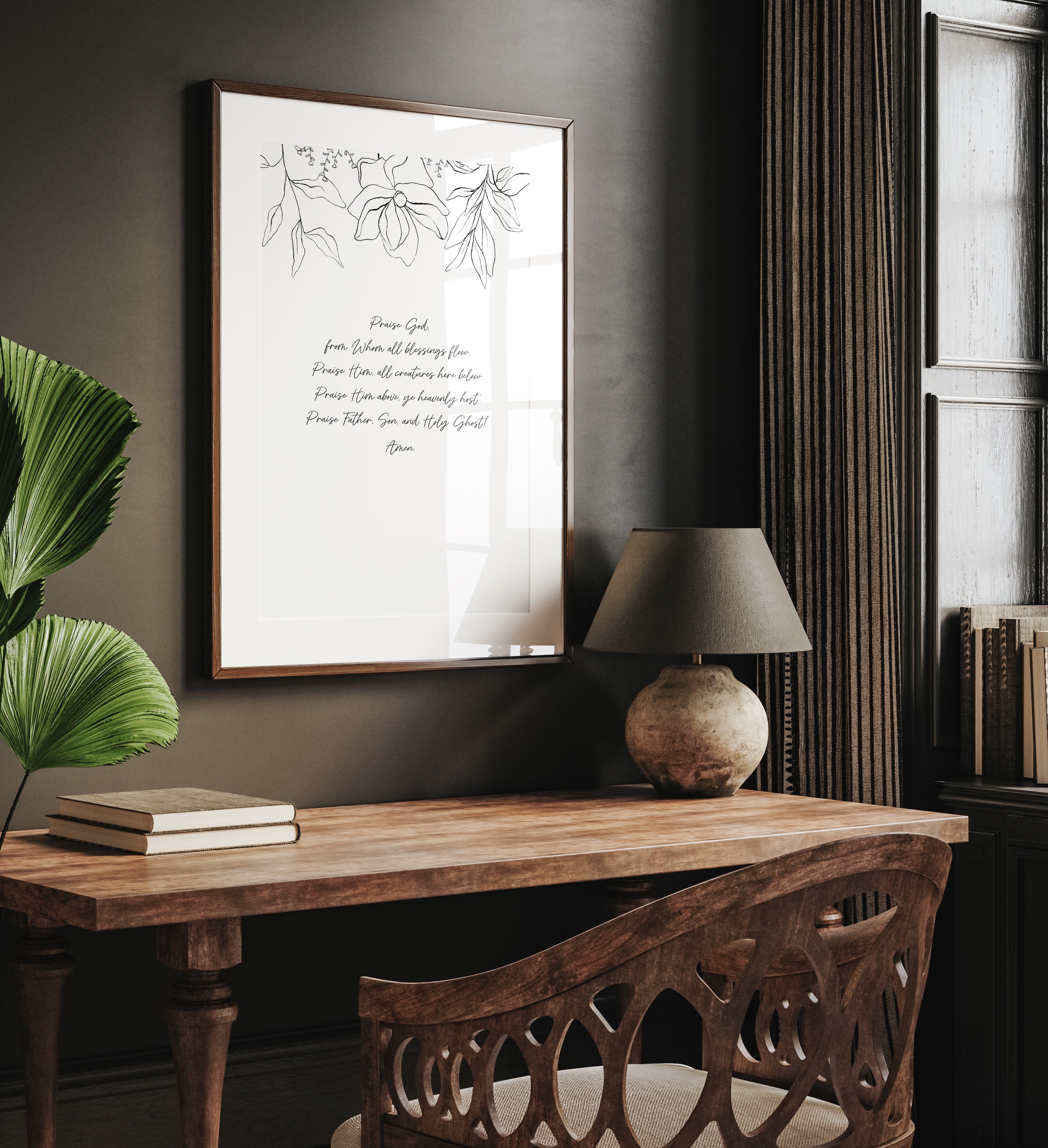 Praise God From Whom All Blessings Flow Print, Christian Hymn Lyrics