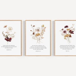 Set of 3 Bible Verse Prints Christian Wall Art Printable - Etsy