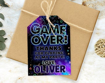 Gamer Birthday Party Favor Tag Template Online Gaming Loot 