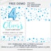 Editable Boy Fourth Birthday Invitation, Boy 4th Birthday Party Polka ...